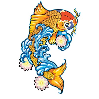 Koi Fish Design Water Transfer Temporary Tattoo(fake Tattoo) Stickers ...