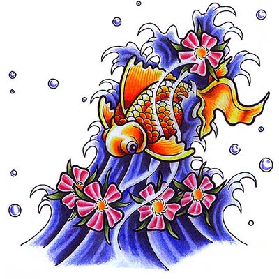 Koi Fish Design Water Transfer Temporary Tattoo(fake Tattoo) Stickers ...