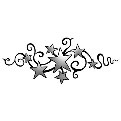 Swirly Star Design Water Transfer Temporary Tattoo Fake Tattoo